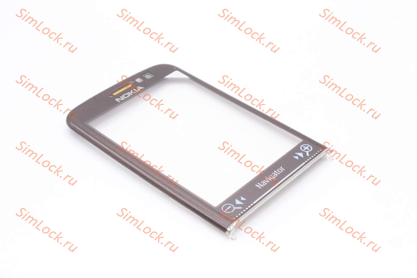 Nokia 6710 navi - рамка дисплея с защитным стеклом, BROWN, оригинал