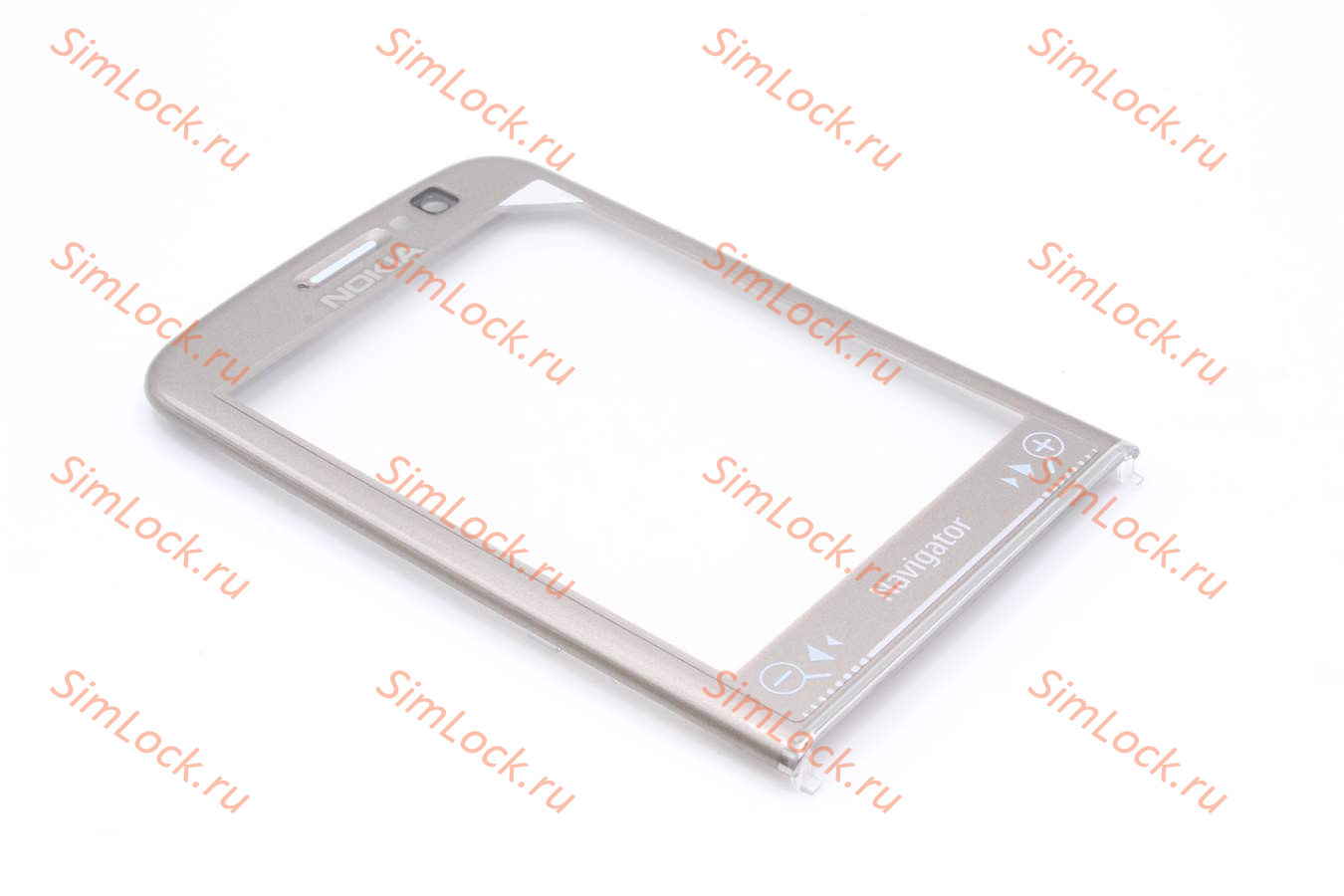Nokia 6710 navi - рамка дисплея с защитным стеклом, TITANIUM, оригинал