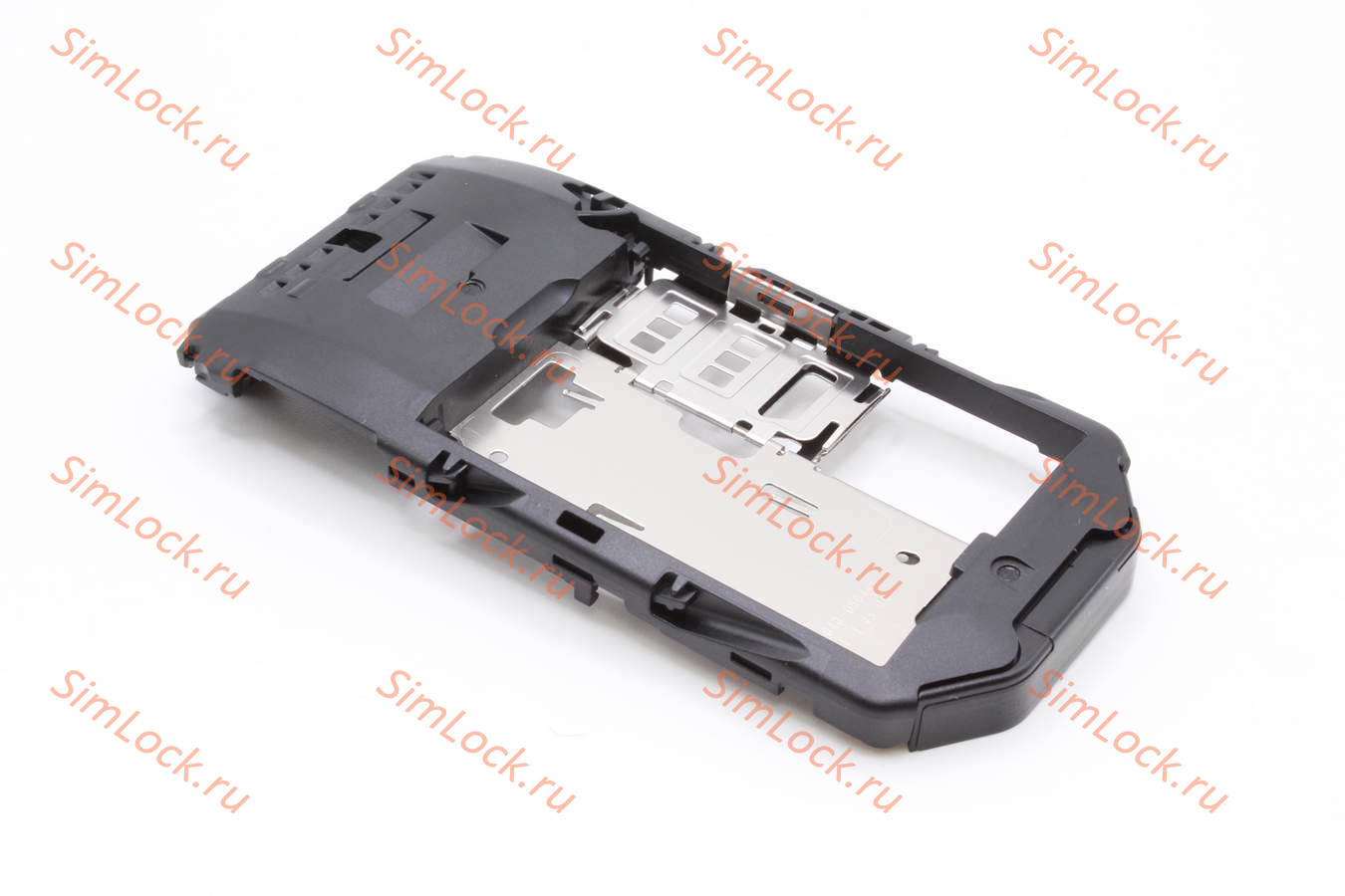 Nokia 7070 - средняя частиь в сборе со звонком, антенной, микрофоном,металлической пластиной, BLACK, оригинал