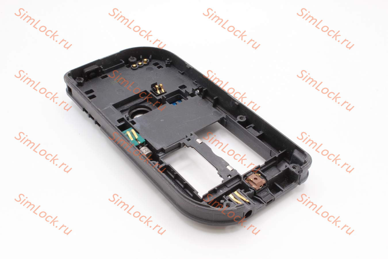 Nokia 7610 - средняя часть в сборе с разъемом зарядки, микрофоном, вибромотором, антенами и стеклом камеры