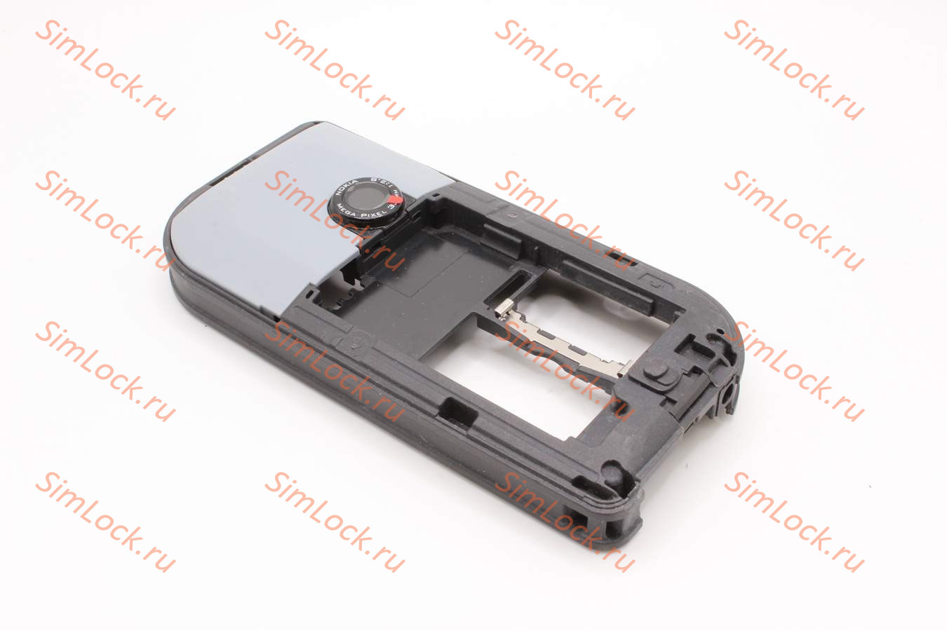 Nokia 7610 - средняя часть в сборе с разъемом зарядки, микрофоном, вибромотором, антенами и стеклом камеры
