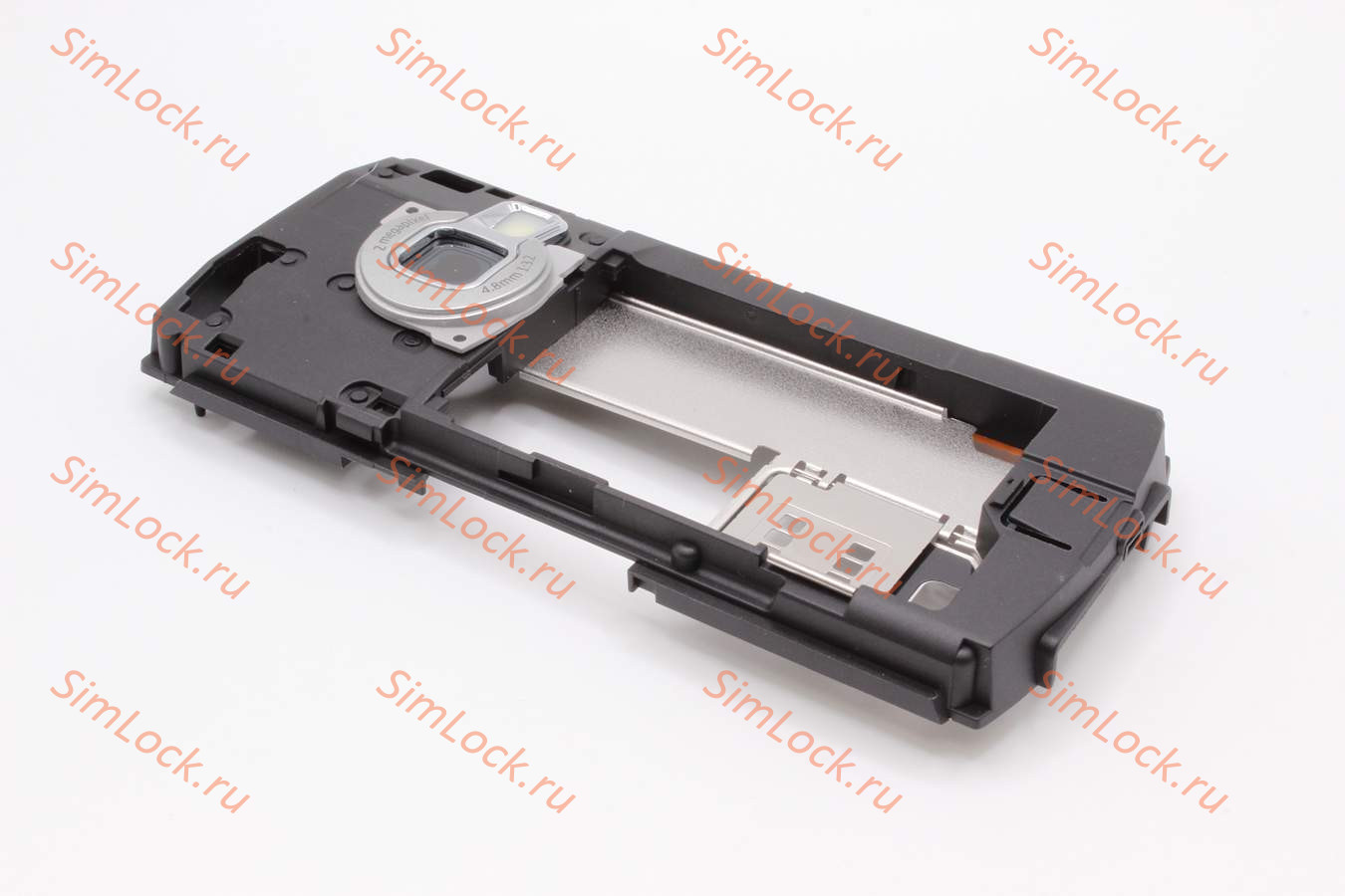 Nokia N70 - средняя часть в сборе с микрофоном, разъемом, вибро, держателем SIM, звонком и вспышкой, оригинал