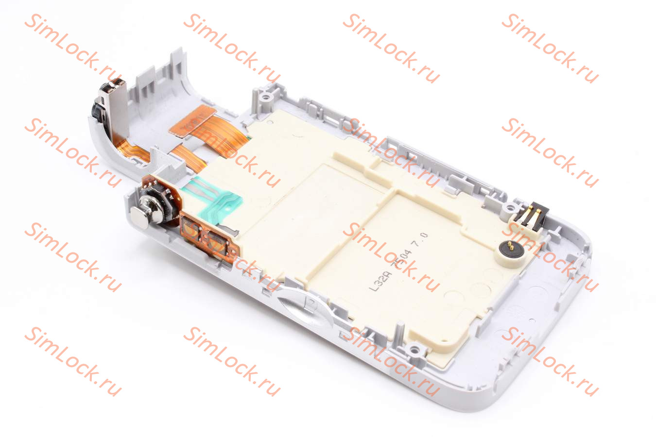 Nokia N93i - внутренняя панель нижней части, с подложкой клавиатуры, микрофоном и разъемом зарядки, SILVER, оригинал