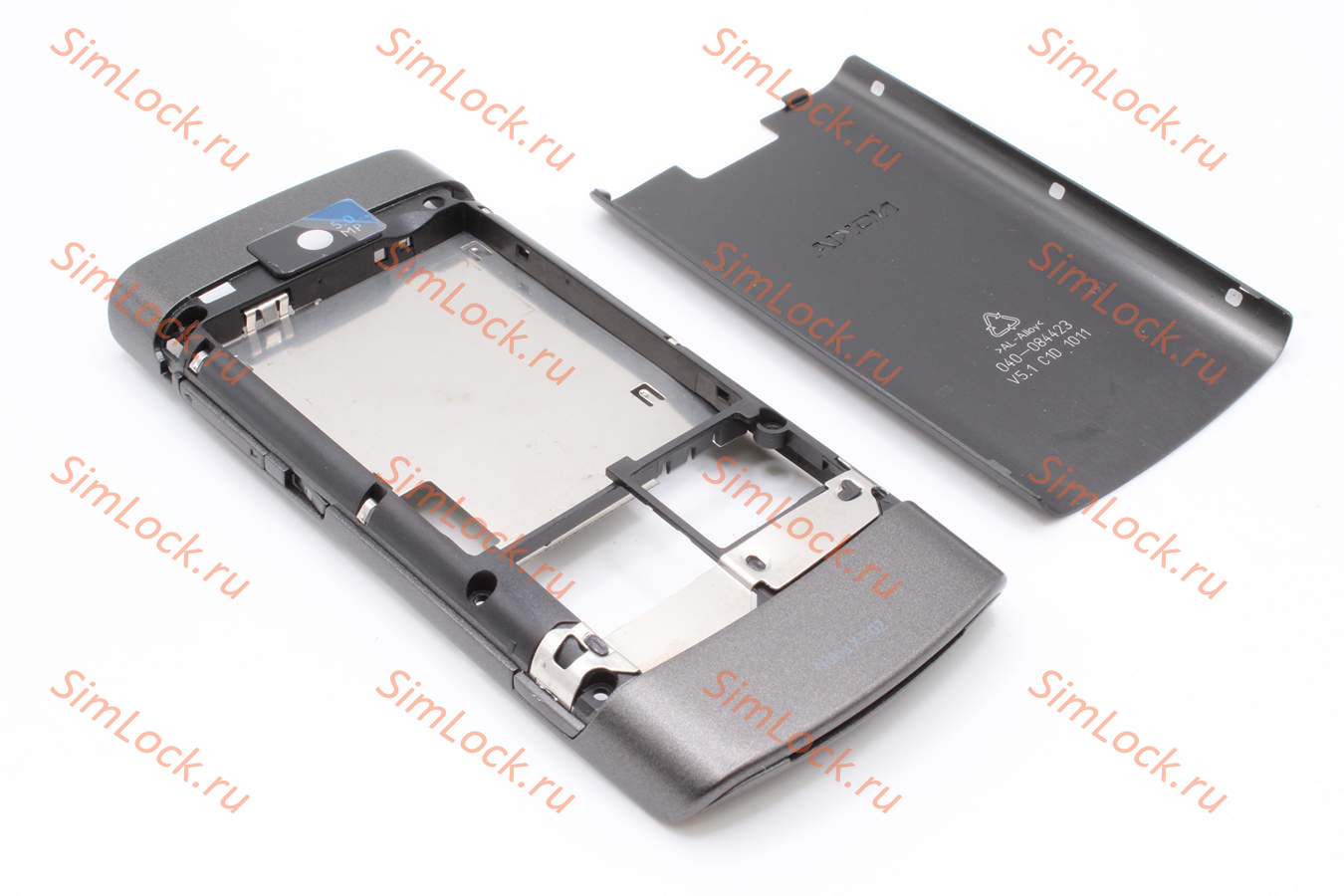 Nokia X3-02 - задняя часть корпуса и панель АКБ, цвет черный