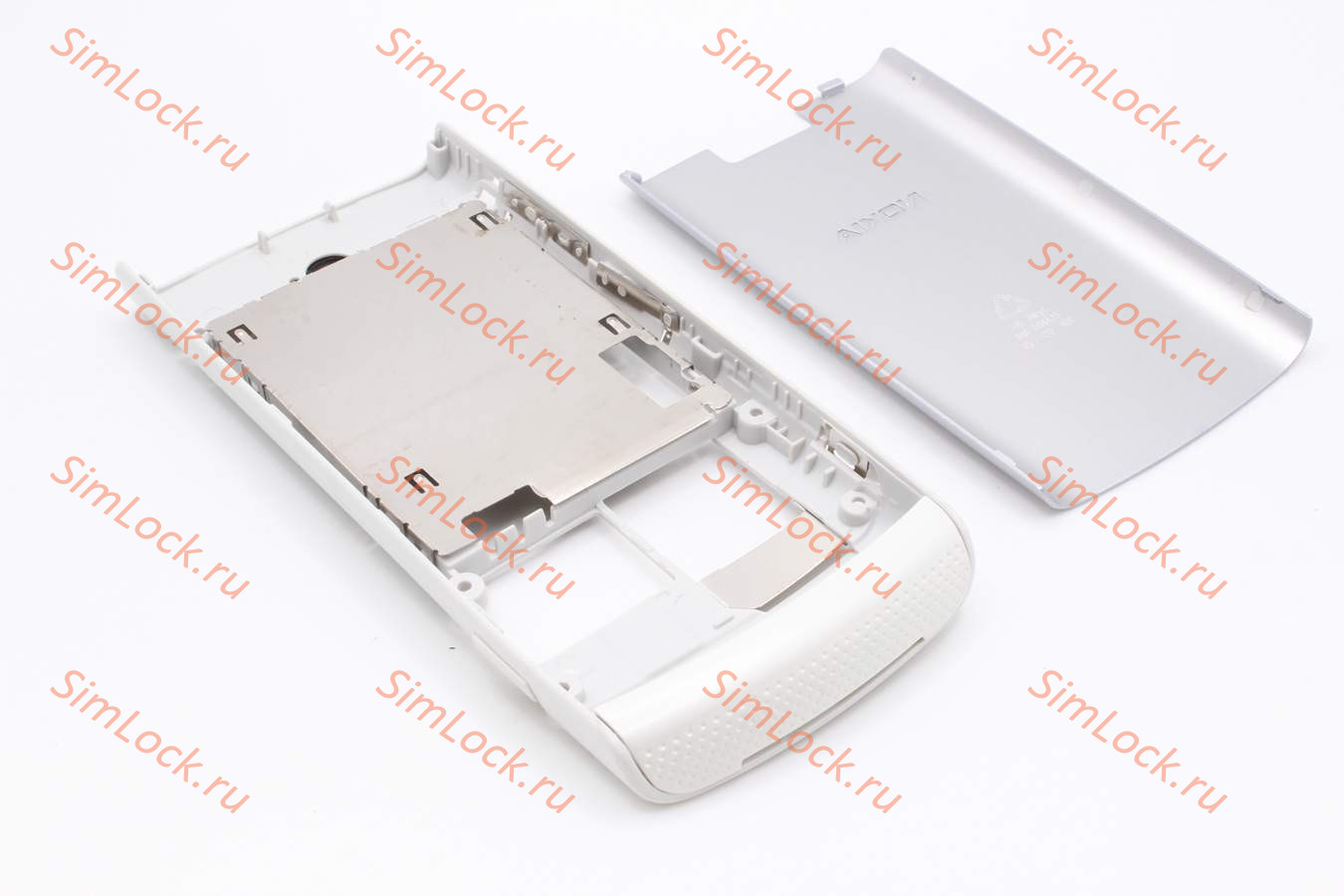 Nokia X3-02 - задняя часть корпуса и панель АКБ, цвет белый