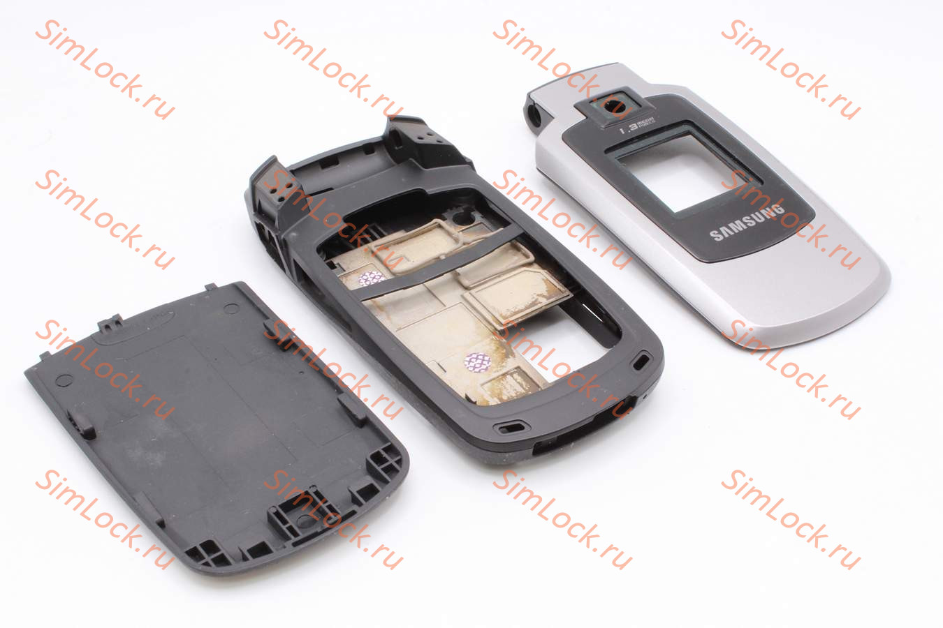Samsung E380 - корпус, цвет серый+черный, задняя часть ST