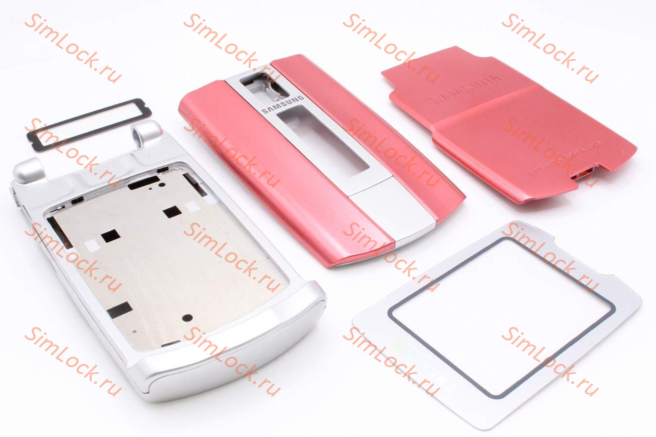 Samsung E490 - корпус, цвет розовый+серый