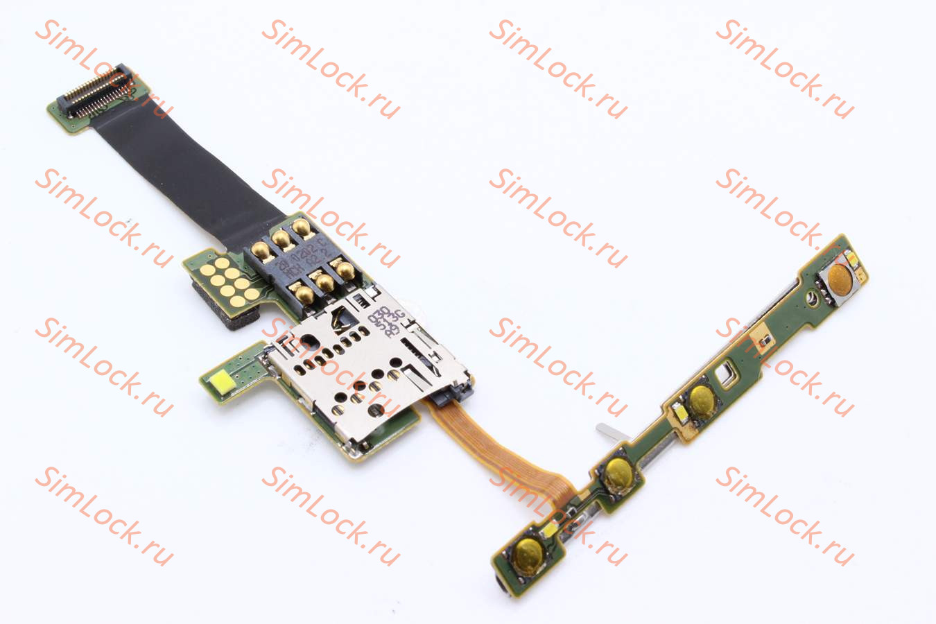 Nokia E66 - модуль считывателя SIM / MicroSD на шлейфе с боковыми кнопками