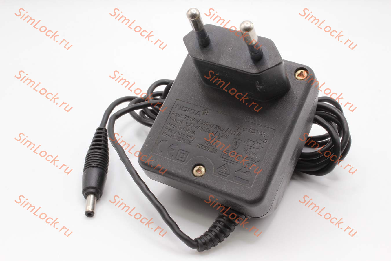 СЗУ Nokia AC-7E 5.3V - 5.7V, 3.5mm x 1.35mm, Nokia 1100, 3310, 6020, 8800SE, N70 и др., оригинал