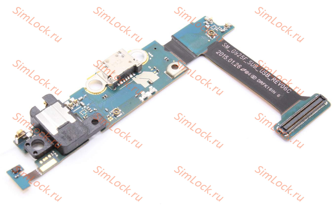 Нижняя плата (шлейф) Samsung G925F Galaxy S6 Edge с разъемом зарядки, К-3