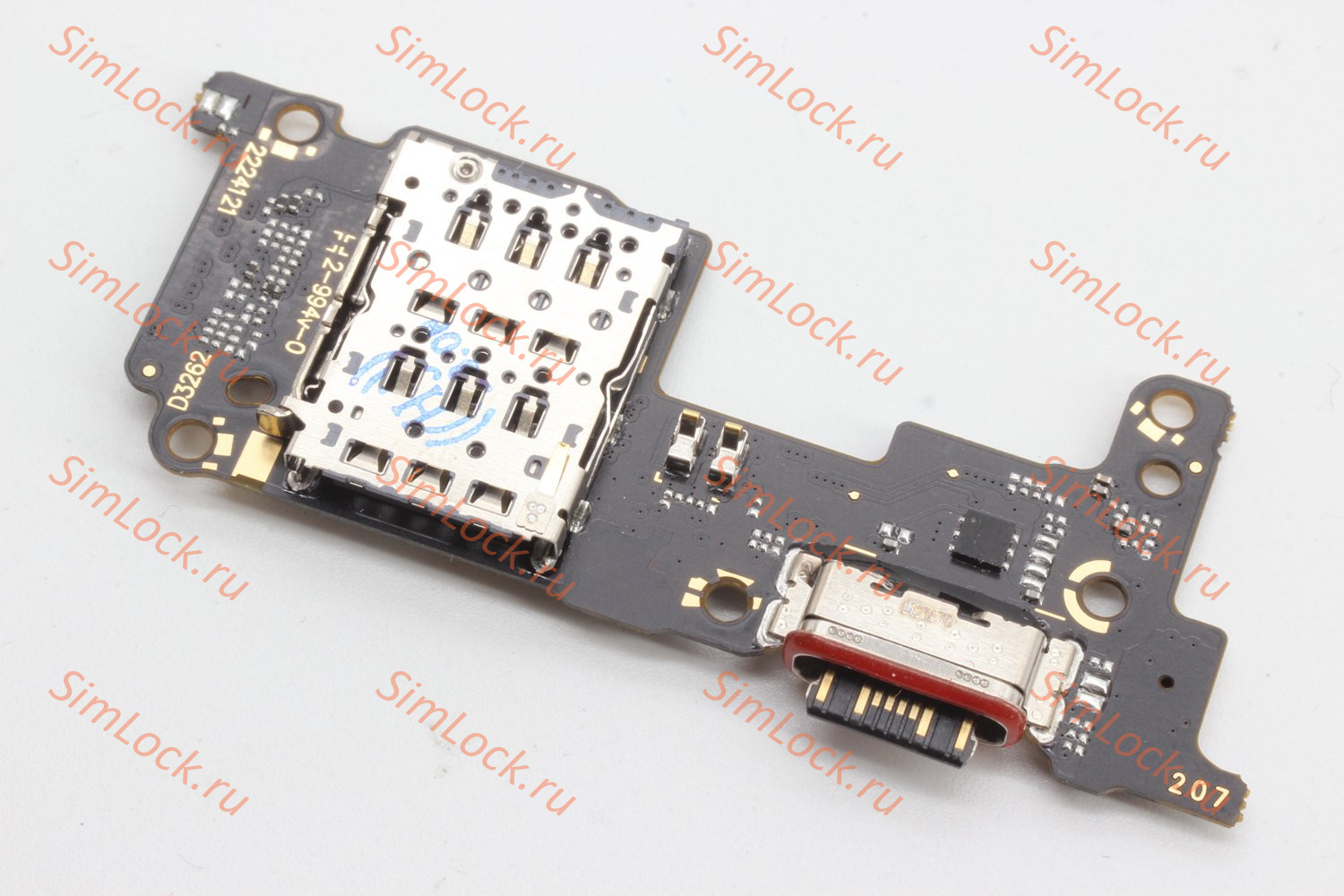 Нижняя плата (шлейф) Xiaomi 12T, 12T Pro, с разъемом зарядки и считывателем SIM, К-2