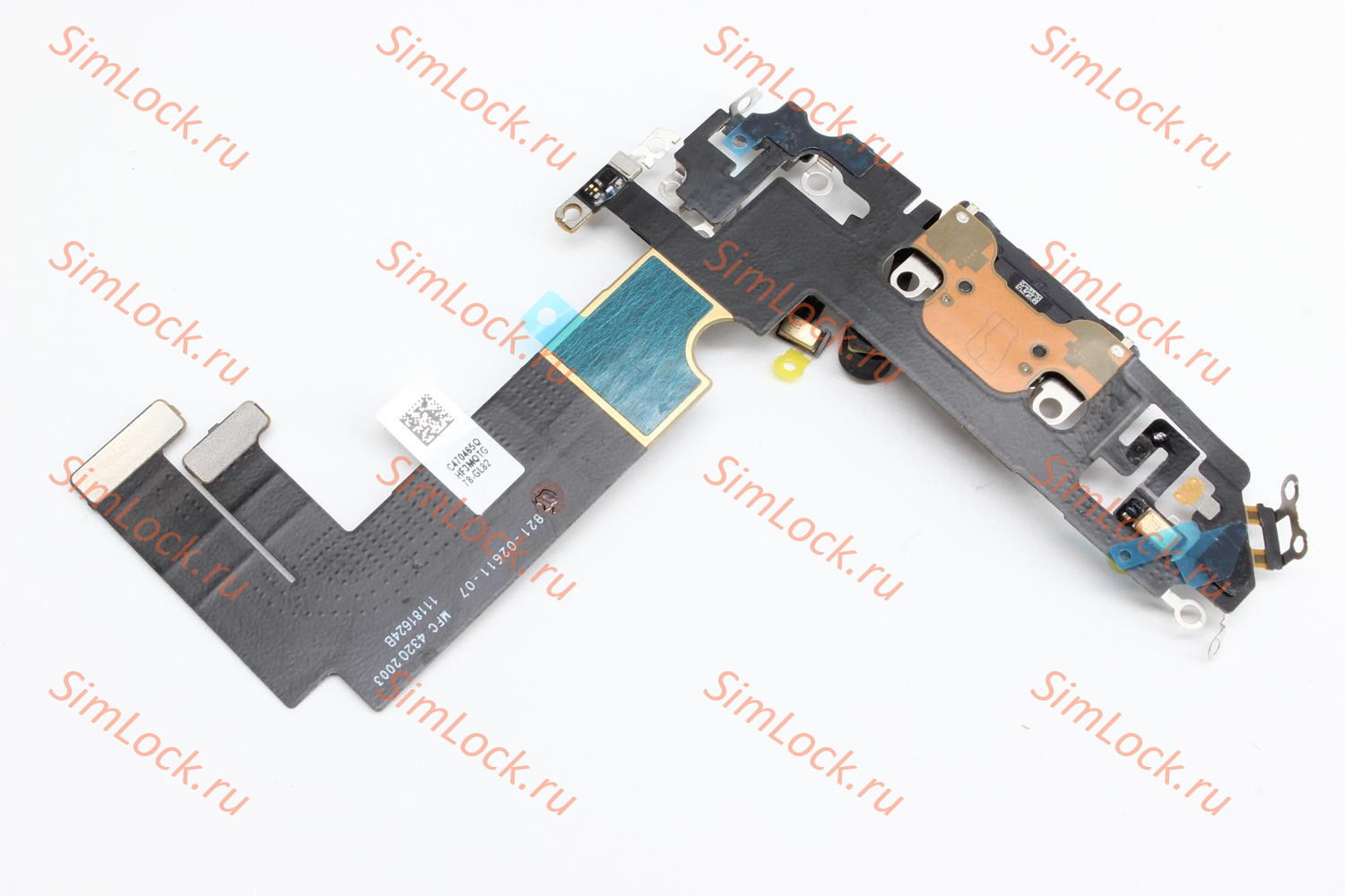 Шлейф iPhone 12 mini с разъемом зарядки, 100% IC, черный, К-1