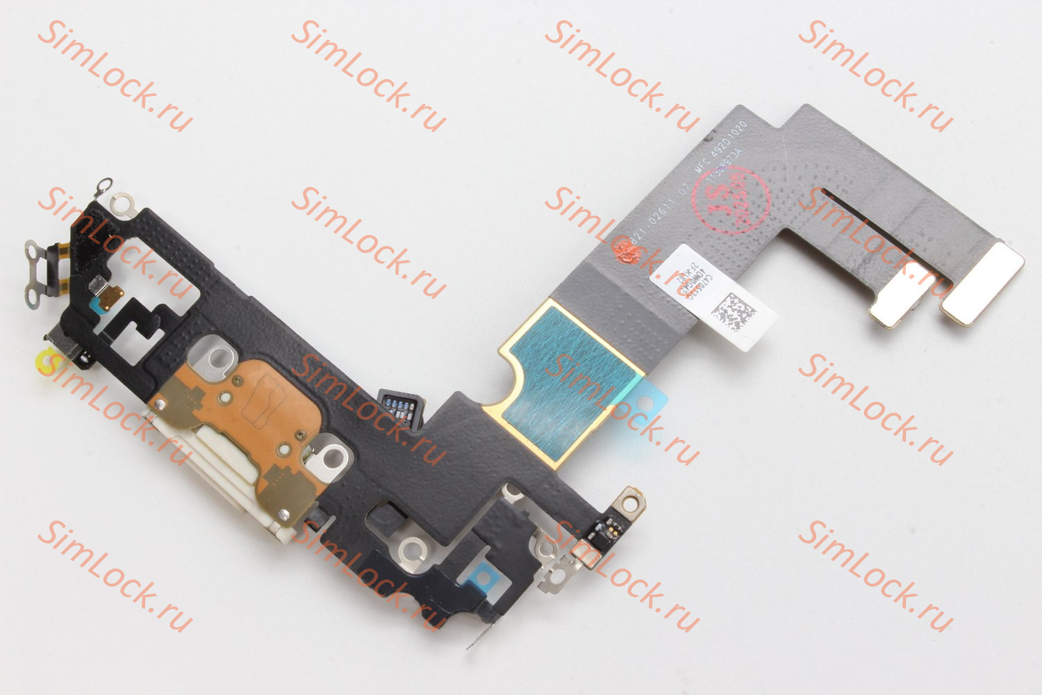 Шлейф iPhone 12 mini с разъемом зарядки, 100% IC, белый, К-1