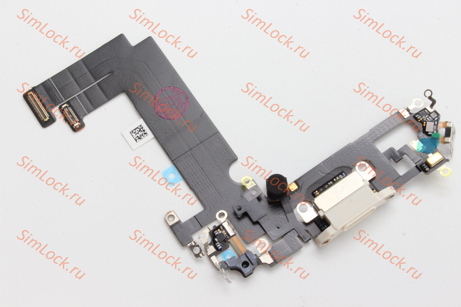 Шлейф iPhone 12 mini с разъемом зарядки, 100% IC, белый, К-1