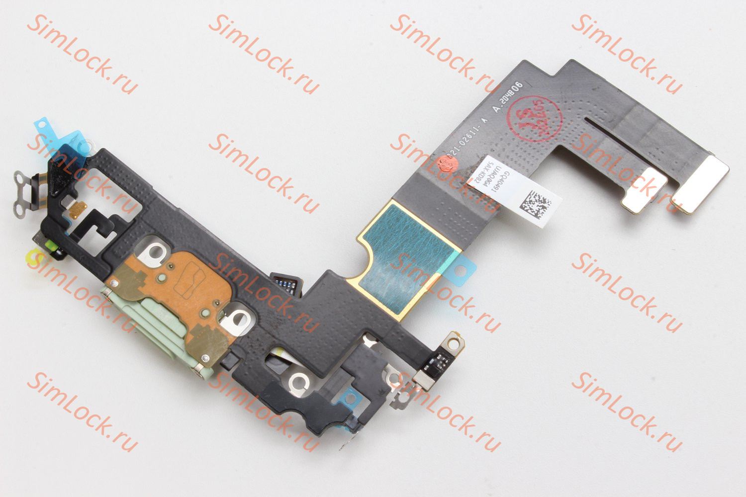 Шлейф iPhone 12 mini с разъемом зарядки, 100% IC, зеленый, К-1