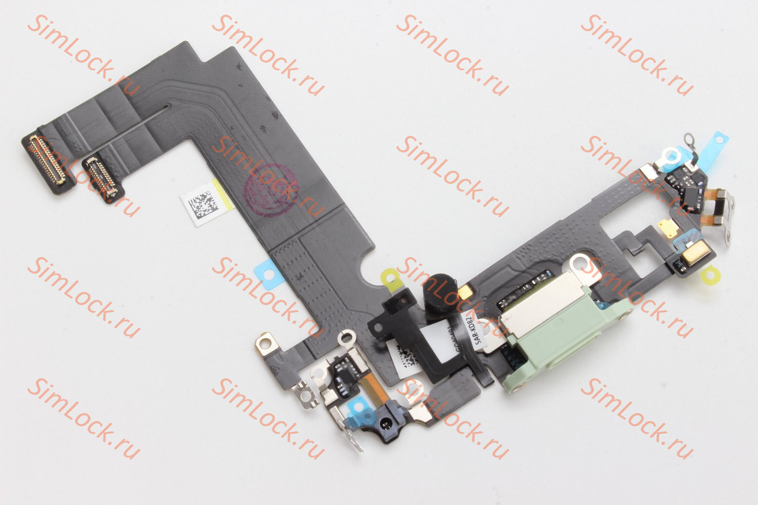 Шлейф iPhone 12 mini с разъемом зарядки, 100% IC, зеленый, К-1