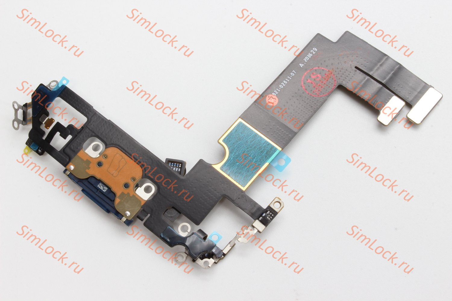 Шлейф iPhone 12 mini с разъемом зарядки, 100% IC, синий, К-1