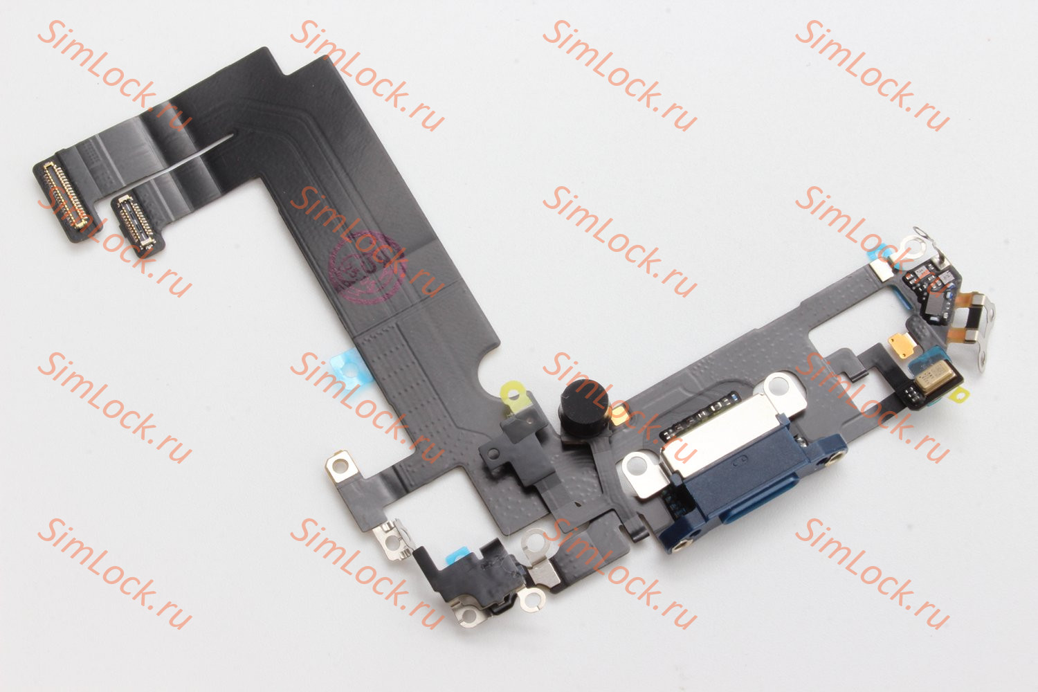 Шлейф iPhone 12 mini с разъемом зарядки, 100% IC, синий, К-1