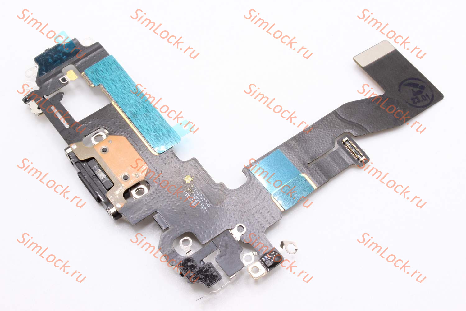 Шлейф iPhone 12, 12 Pro с разъемом зарядки, 100% IC, черный, К-1