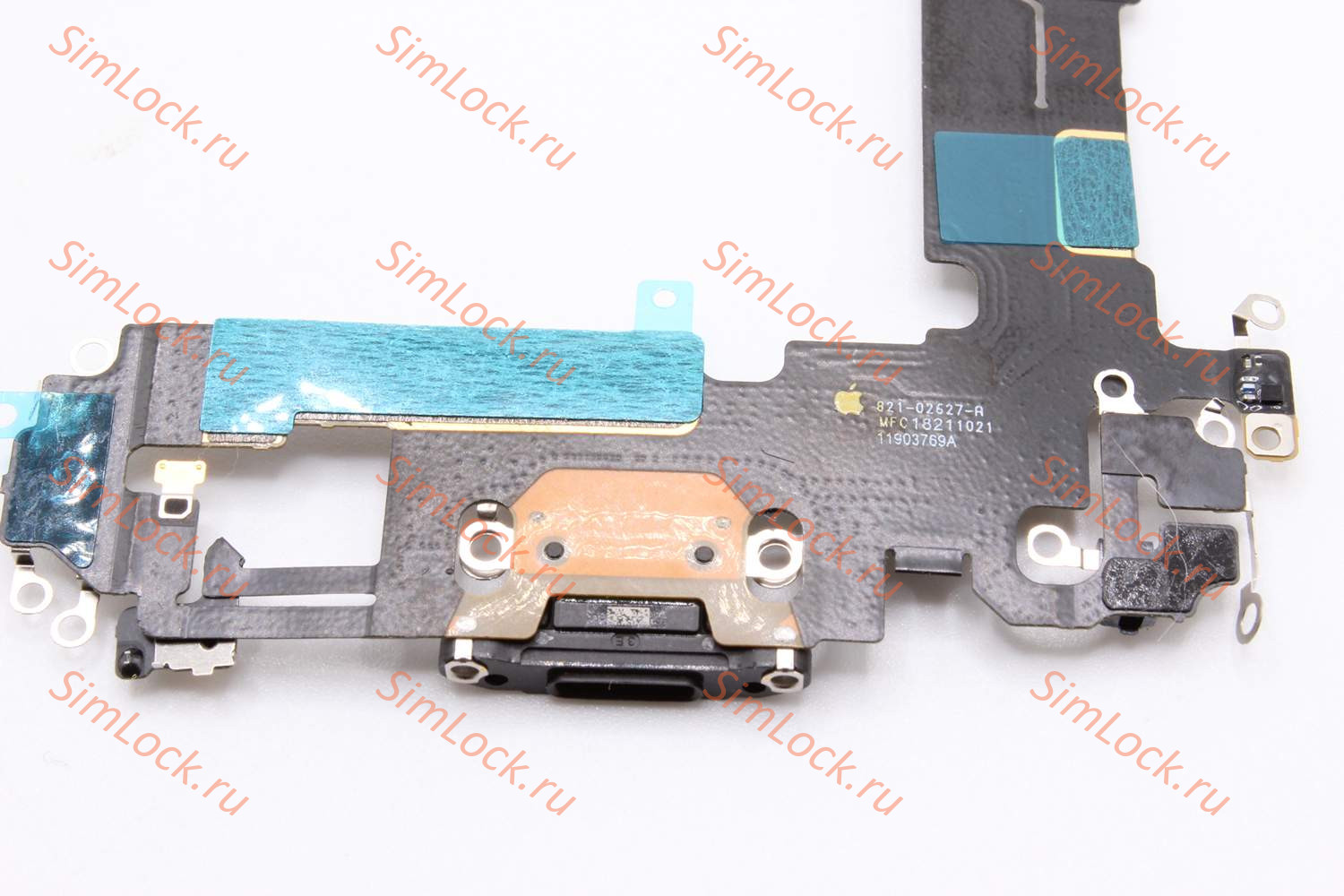 Шлейф iPhone 12, 12 Pro с разъемом зарядки, 100% IC, черный, К-1