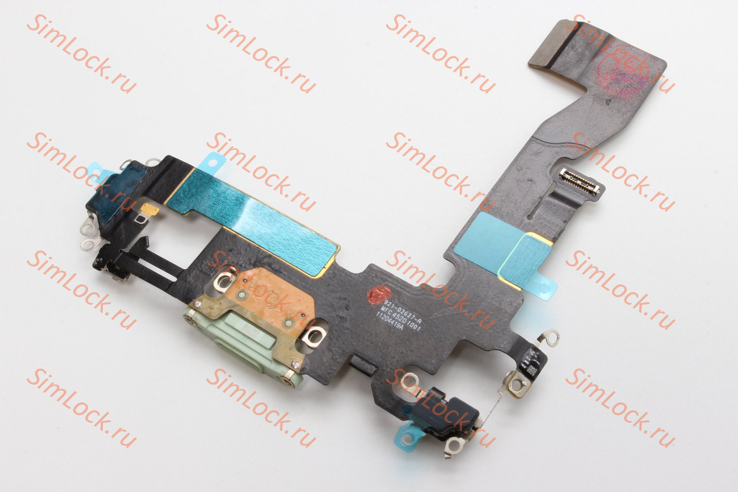 Шлейф iPhone 12, 12 Pro с разъемом зарядки, 100% IC, зеленый, К-1