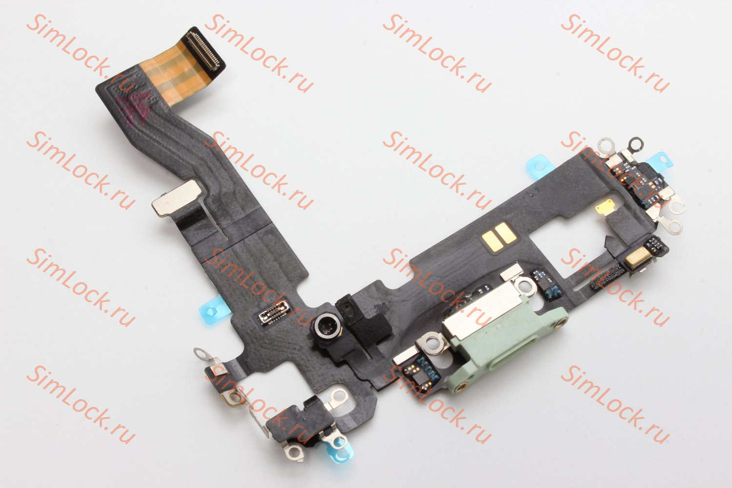Шлейф iPhone 12, 12 Pro с разъемом зарядки, 100% IC, зеленый, К-1