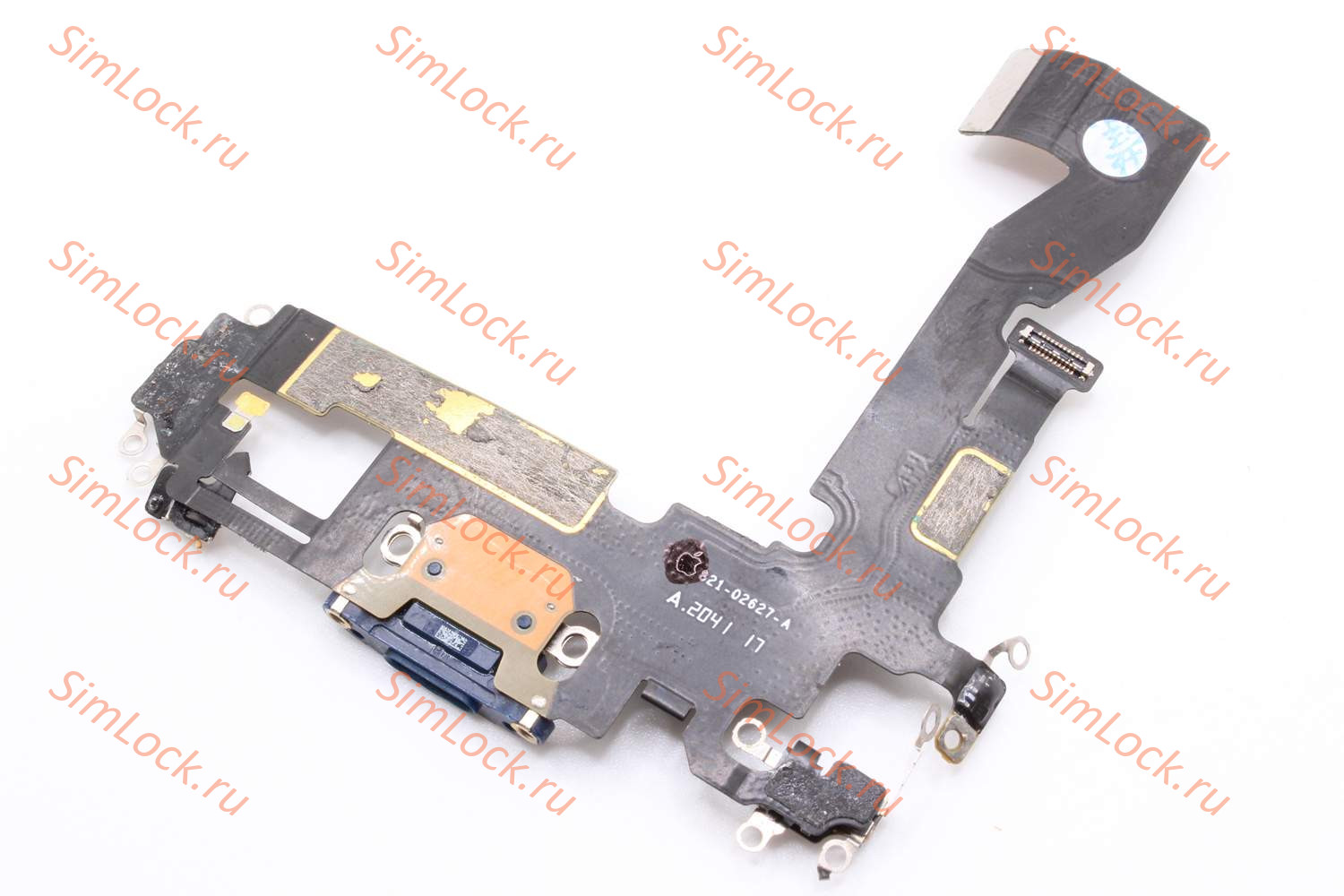 Шлейф iPhone 12, 12 Pro с разъемом зарядки, 100% IC, синий, К-1