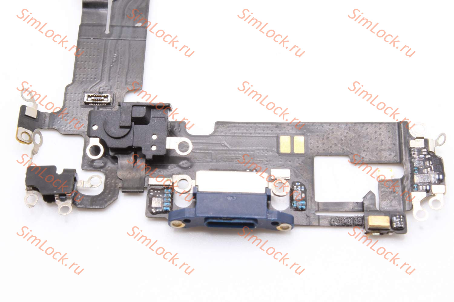 Шлейф iPhone 12, 12 Pro с разъемом зарядки, 100% IC, синий, К-1