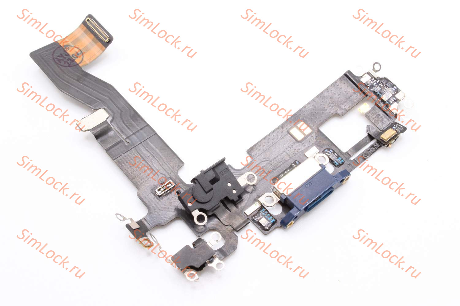 Шлейф iPhone 12, 12 Pro с разъемом зарядки, 100% IC, синий, К-1