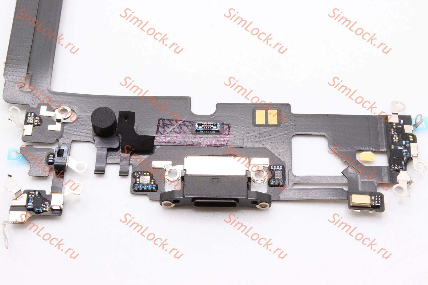 Шлейф iPhone 12 Pro Max с разъемом зарядки, 100% IC, черный, К-1