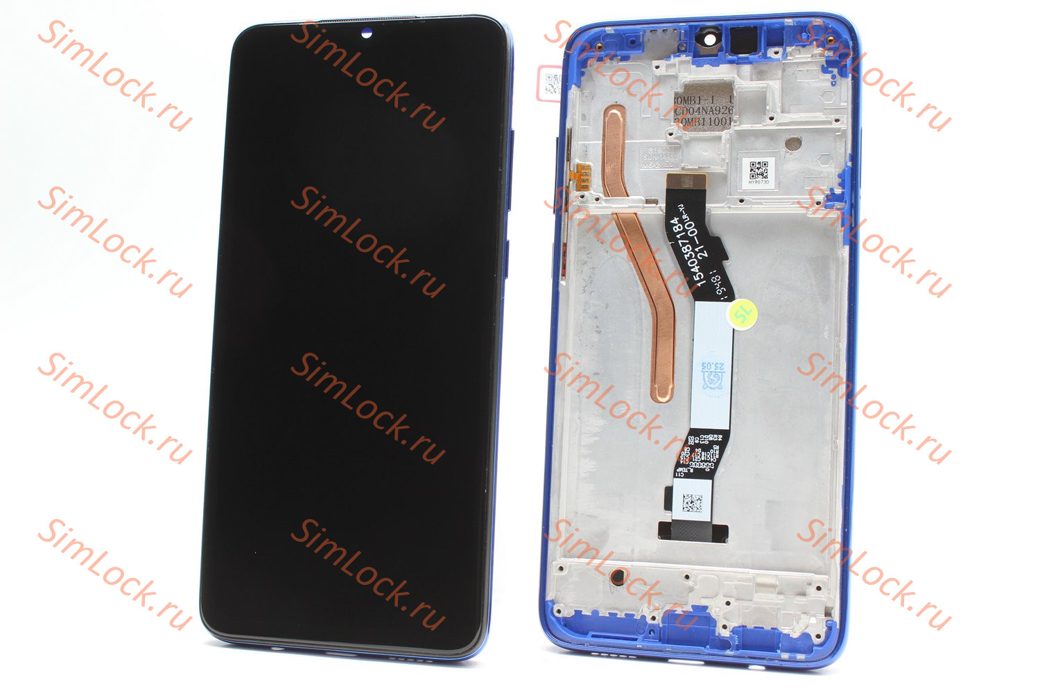 Дисплей Xiaomi Redmi Note 8 Pro, в синей рамке, матрица оригинал, К-1