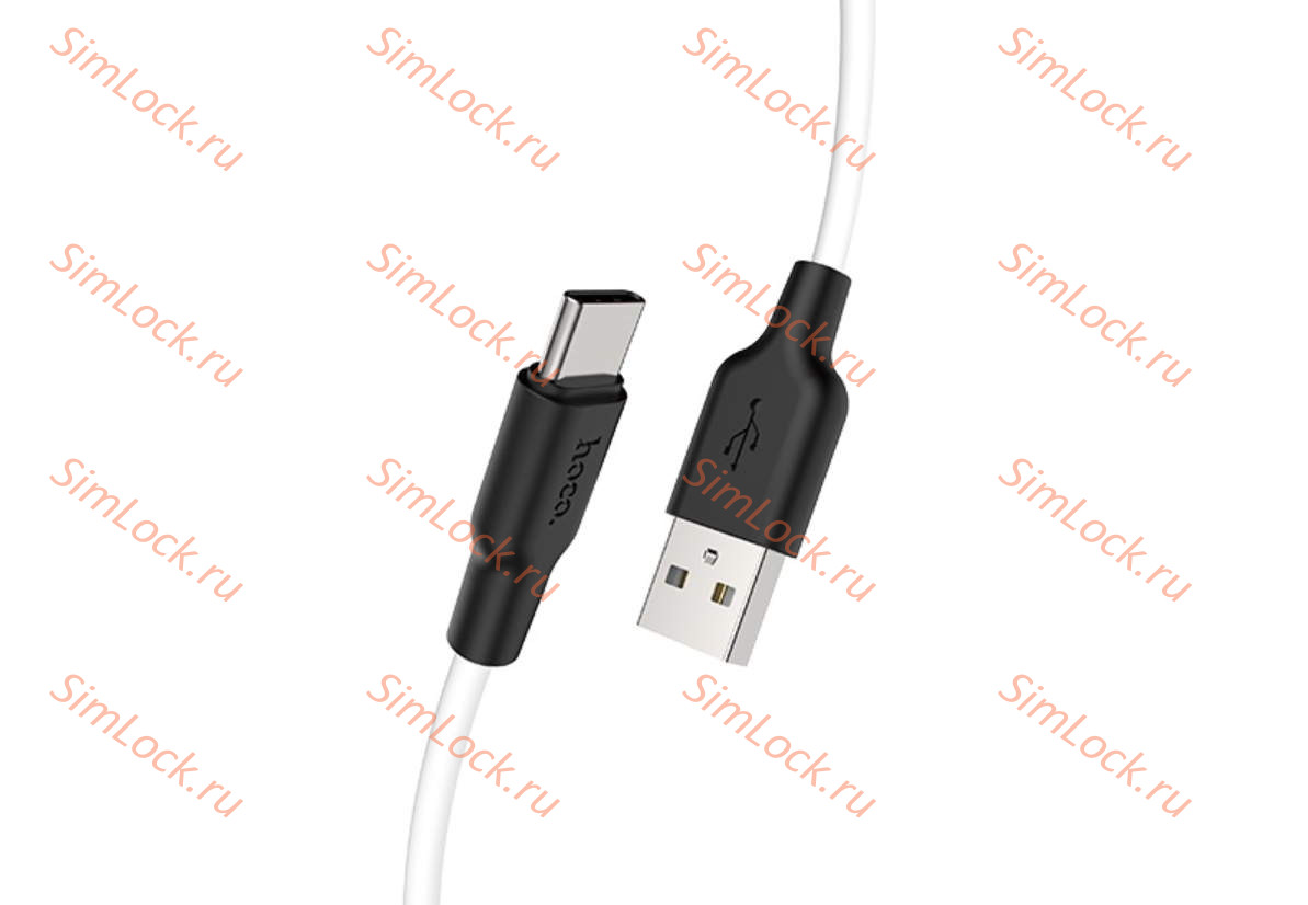 Кабель USB - Type-C HOCO X21, силиконовый, 3A, 200см, белый+черный