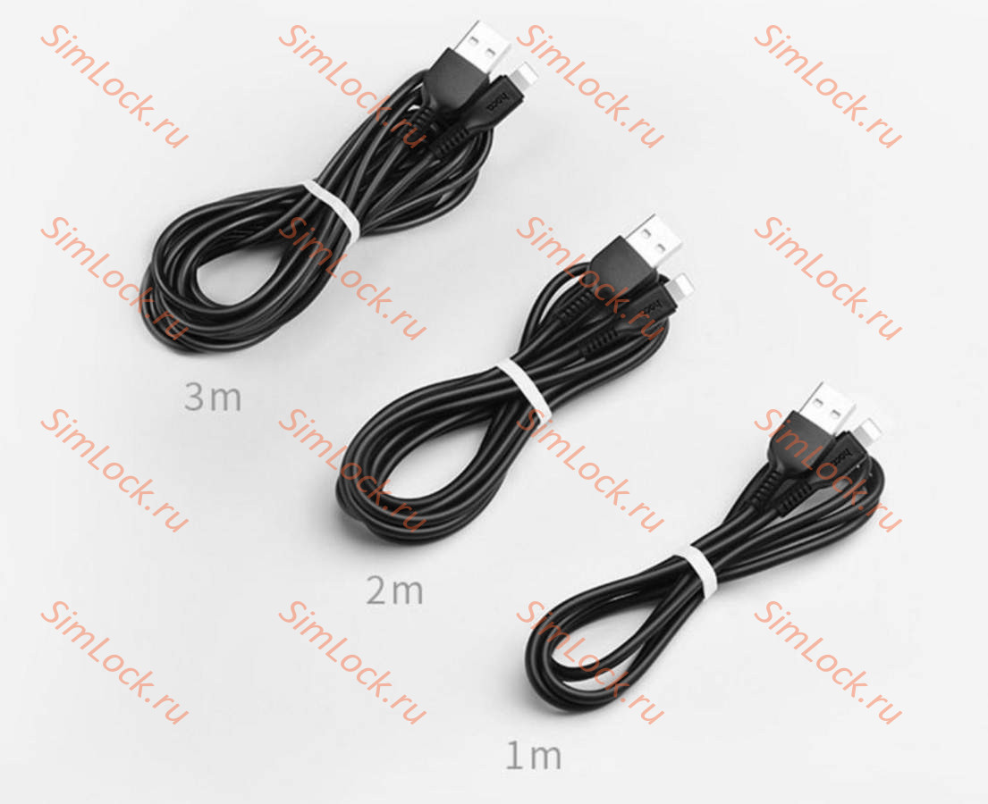 Кабель USB - Lightning HOCO X20, 2A, 200см, черный