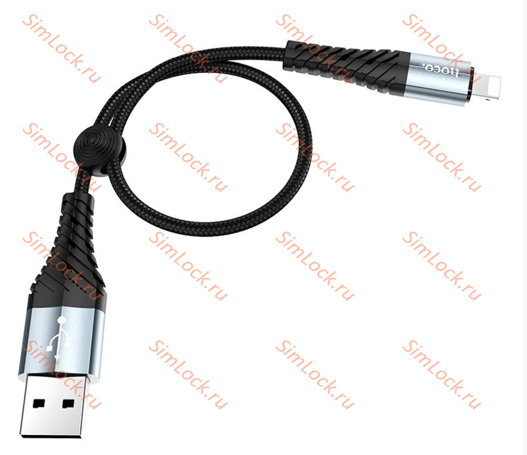 Кабель USB - Lightning HOCO X38, 2.4А, 25см, черный