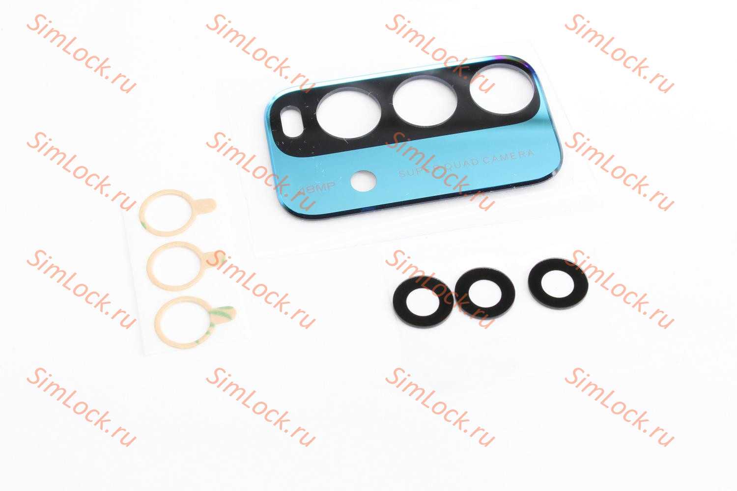 Стекло камеры Xiaomi Redmi 9T, 3 шт с зеленой панелью (M2010J19SG)