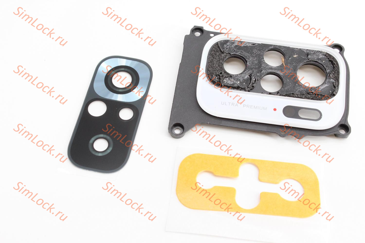 Стекло камеры Xiaomi Redmi Note 10, Note 10S, Poco M5s с белой рамкой (M2101K7AG M2101K7BG 2207117BPG)