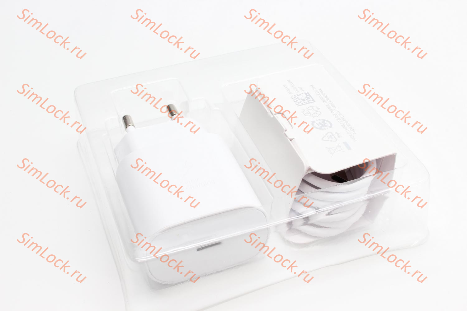 СЗУ Samsung EP-TA800 25W + кабель EP-DN970 Type-C - Type-C, белое, оригинал