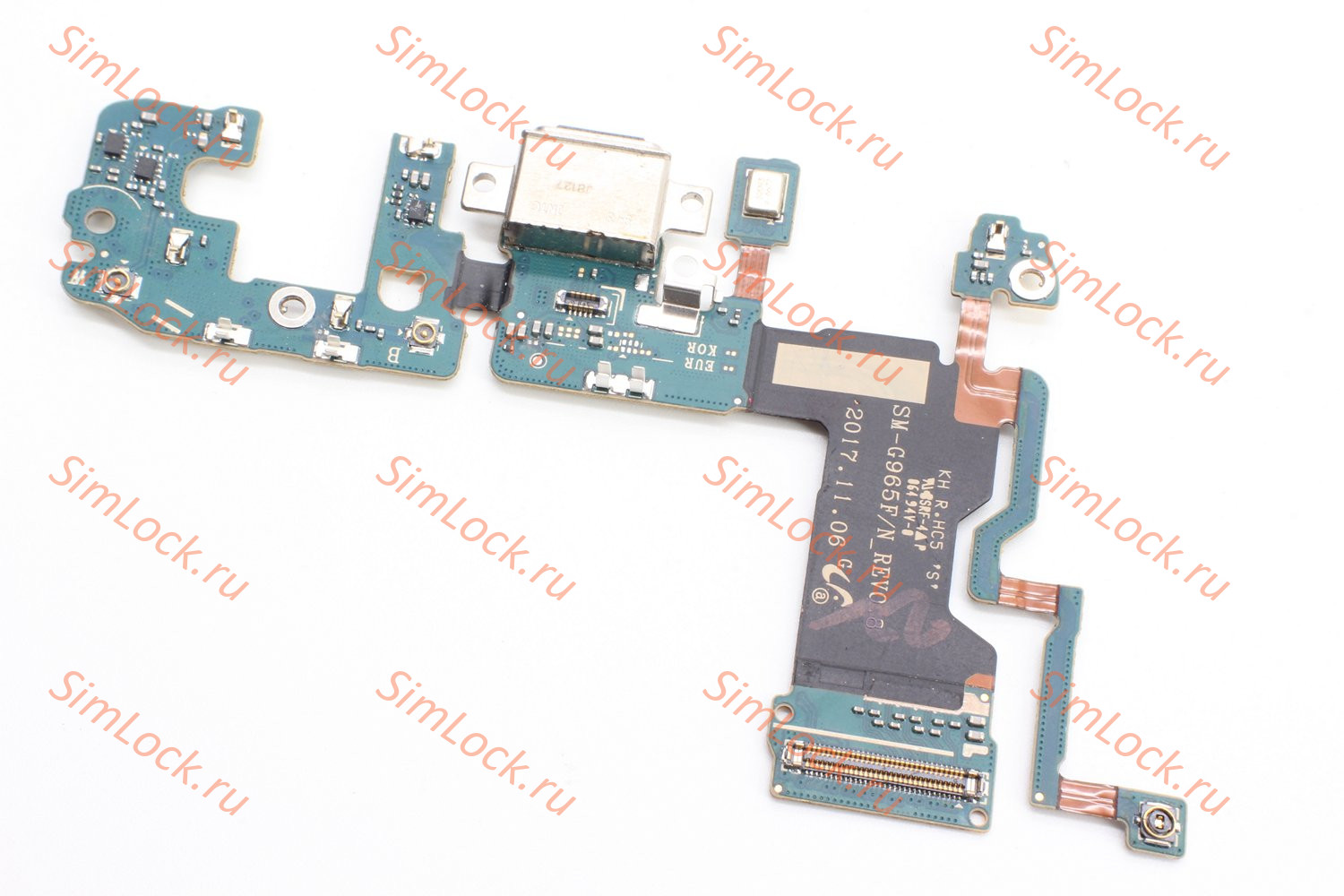 Нижняя плата (шлейф) Samsung G965F Galaxy S9 Plus с разъемом зарядки, К-1