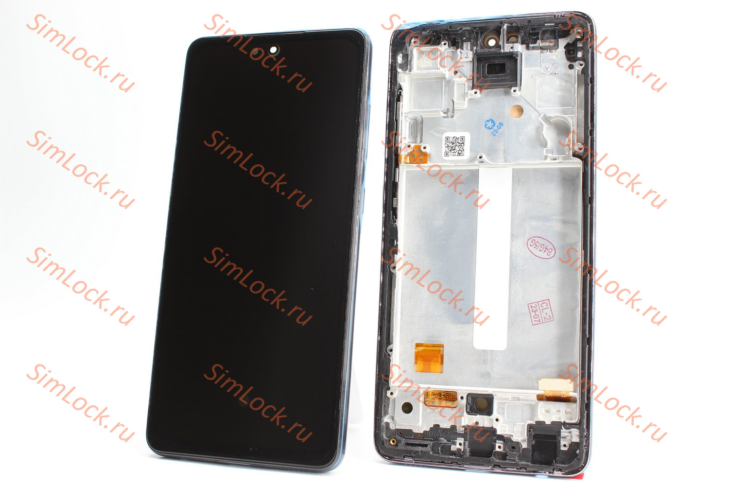 Дисплей Samsung A525F Galaxy A52, OLED, full size, в черной рамке, К-1