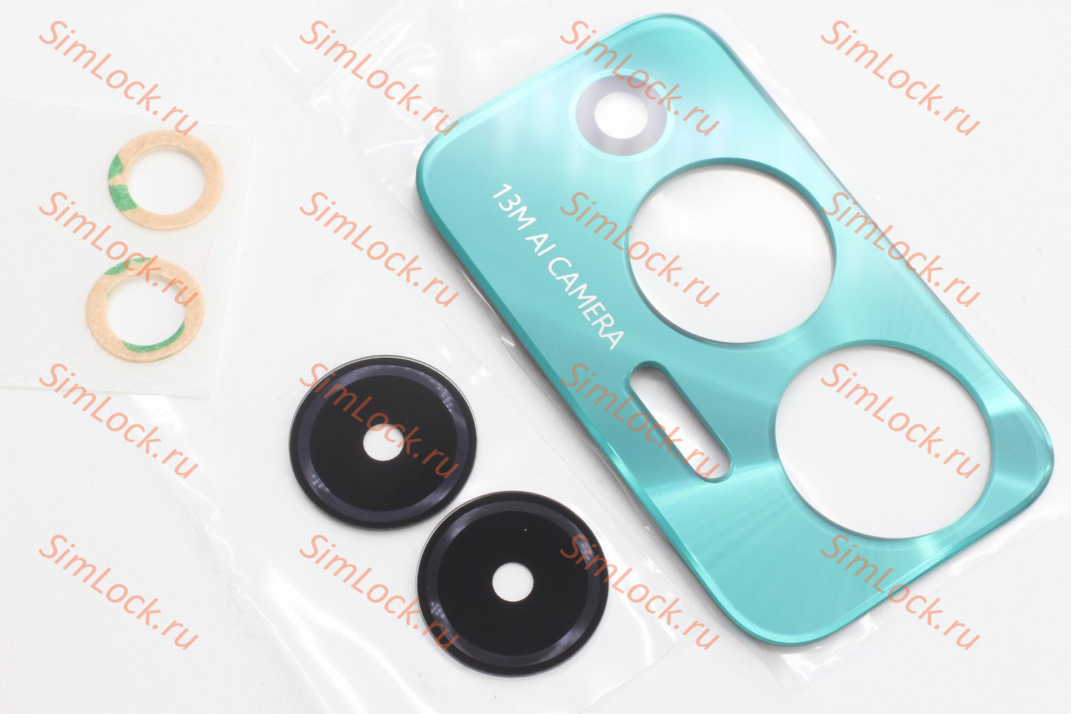 Стекло камеры Infinix Hot 12 Play (X6816D) 2 шт, c зеленой панелью