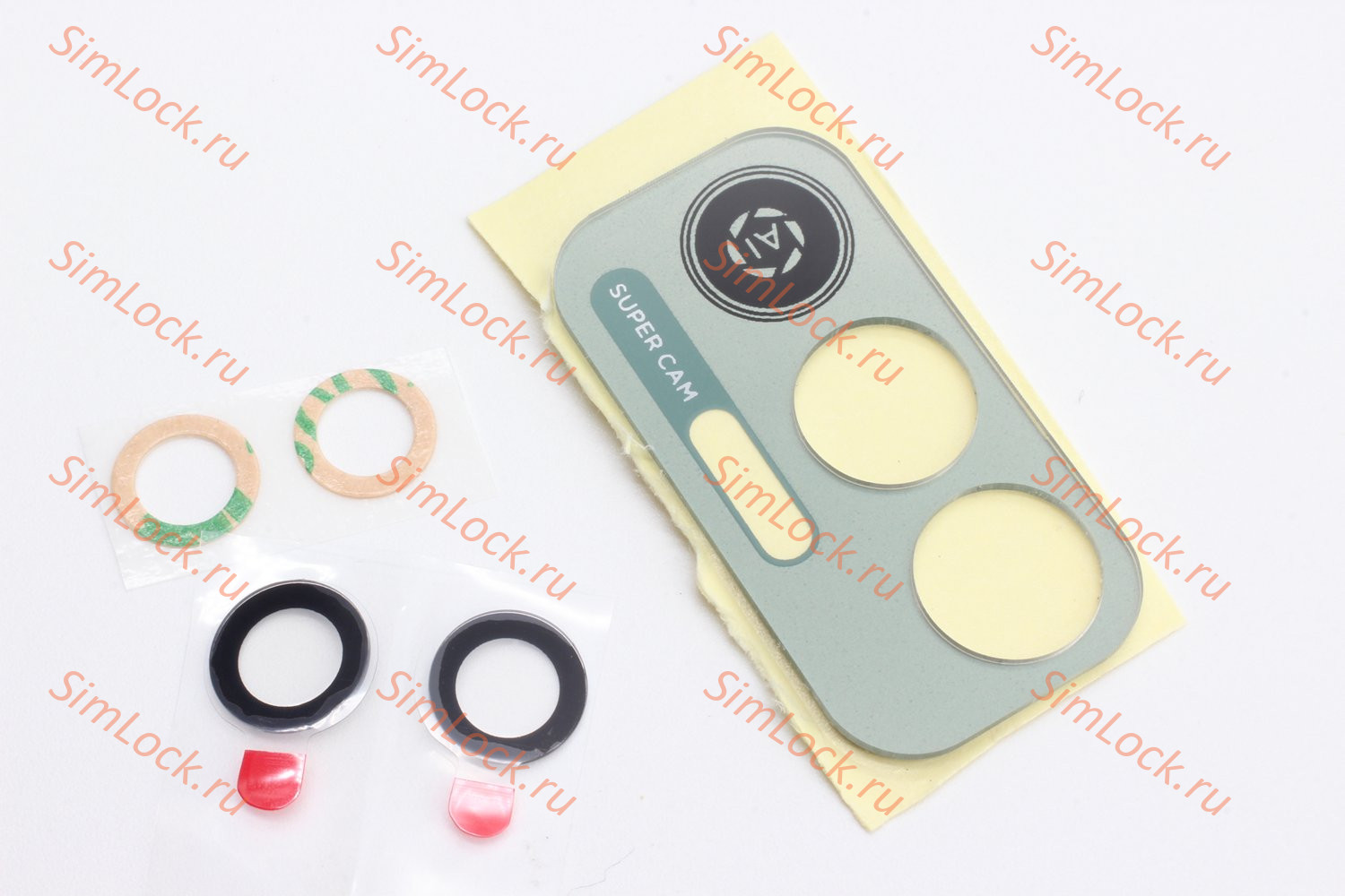 Стекло камеры Tecno Spark 7 (KF6N) 2 шт, c зеленой панелью