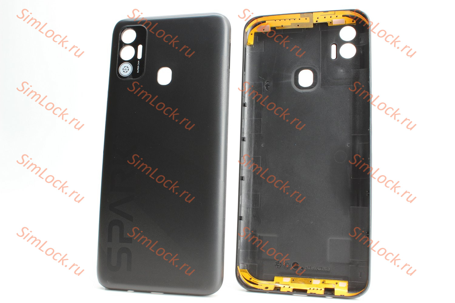 Задняя крышка Tecno Spark 7 (KF6N), черный, К-1