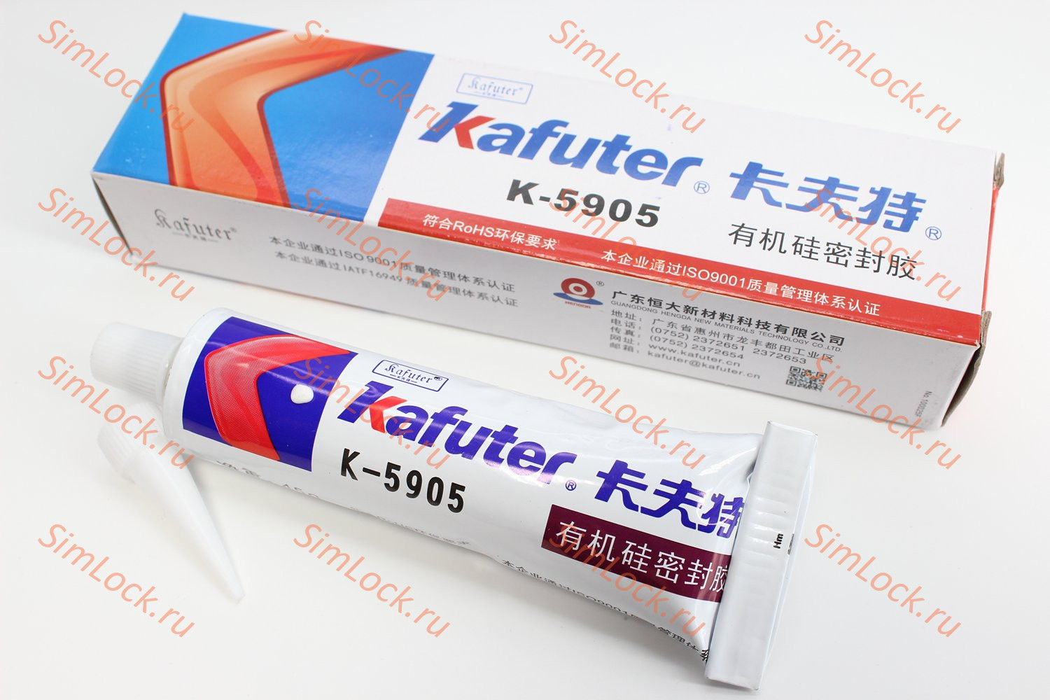 Клей герметик Kafuter K-5905 силиконовый, -50 +250C, сверхтекучий, 45г, белый
