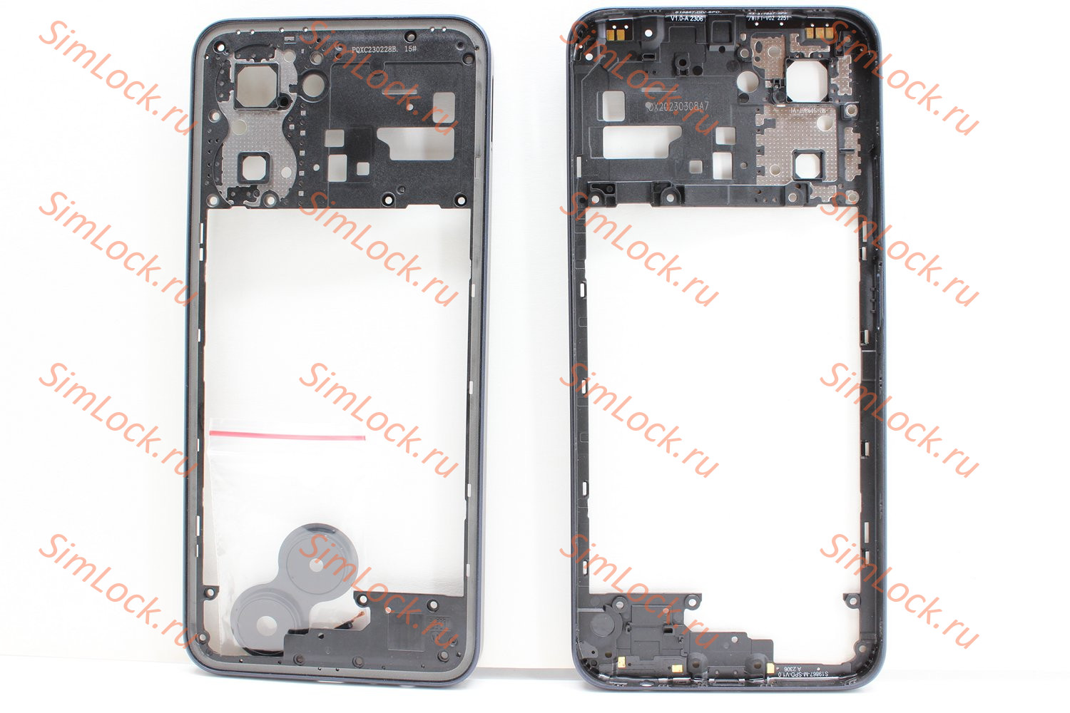 Средняя часть корпуса Realme C33 (RMX3624), со стеклом камеры, черный, К-2