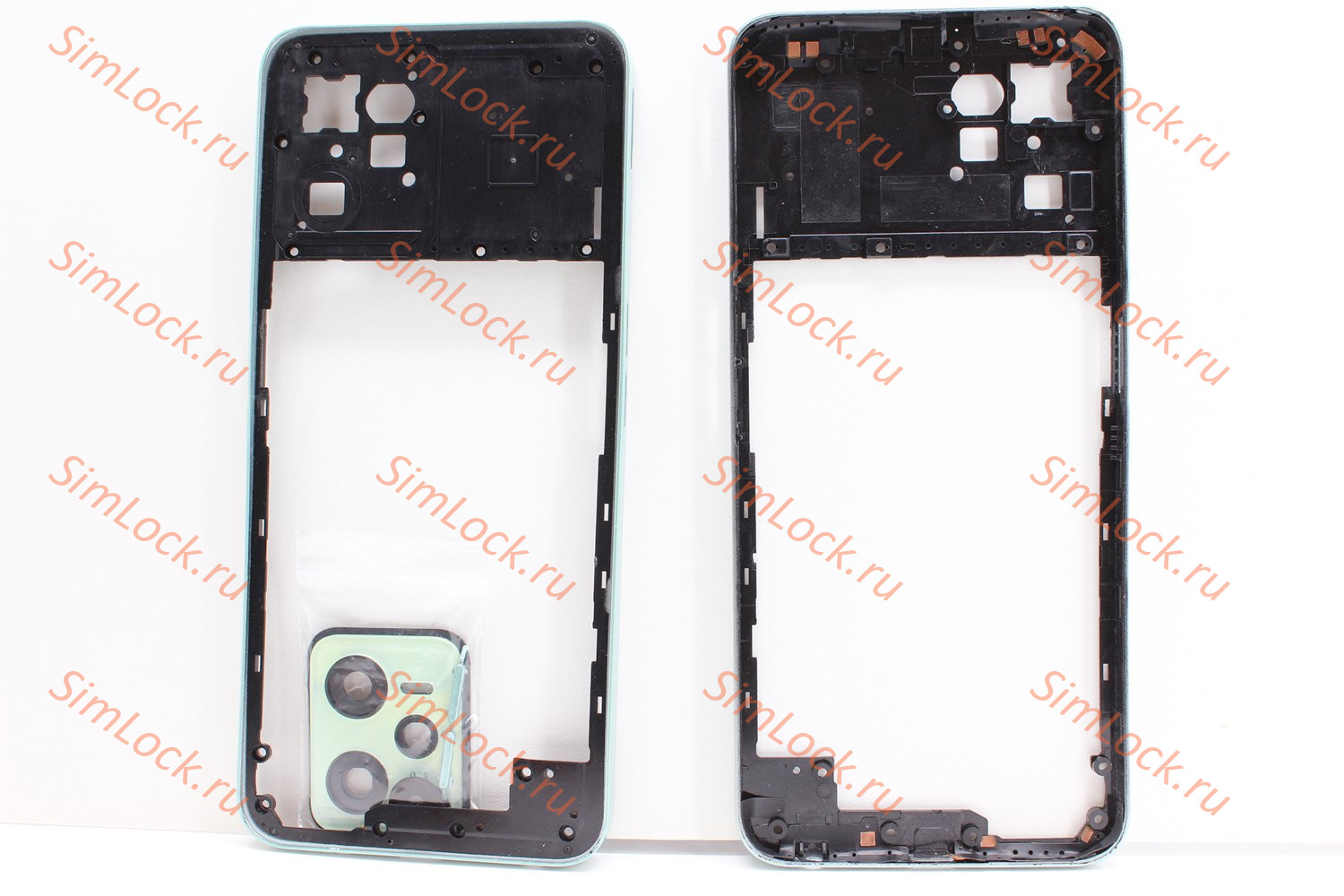 Средняя часть корпуса Realme C35 (RMX3511), со стеклом камеры, зеленый, К-2