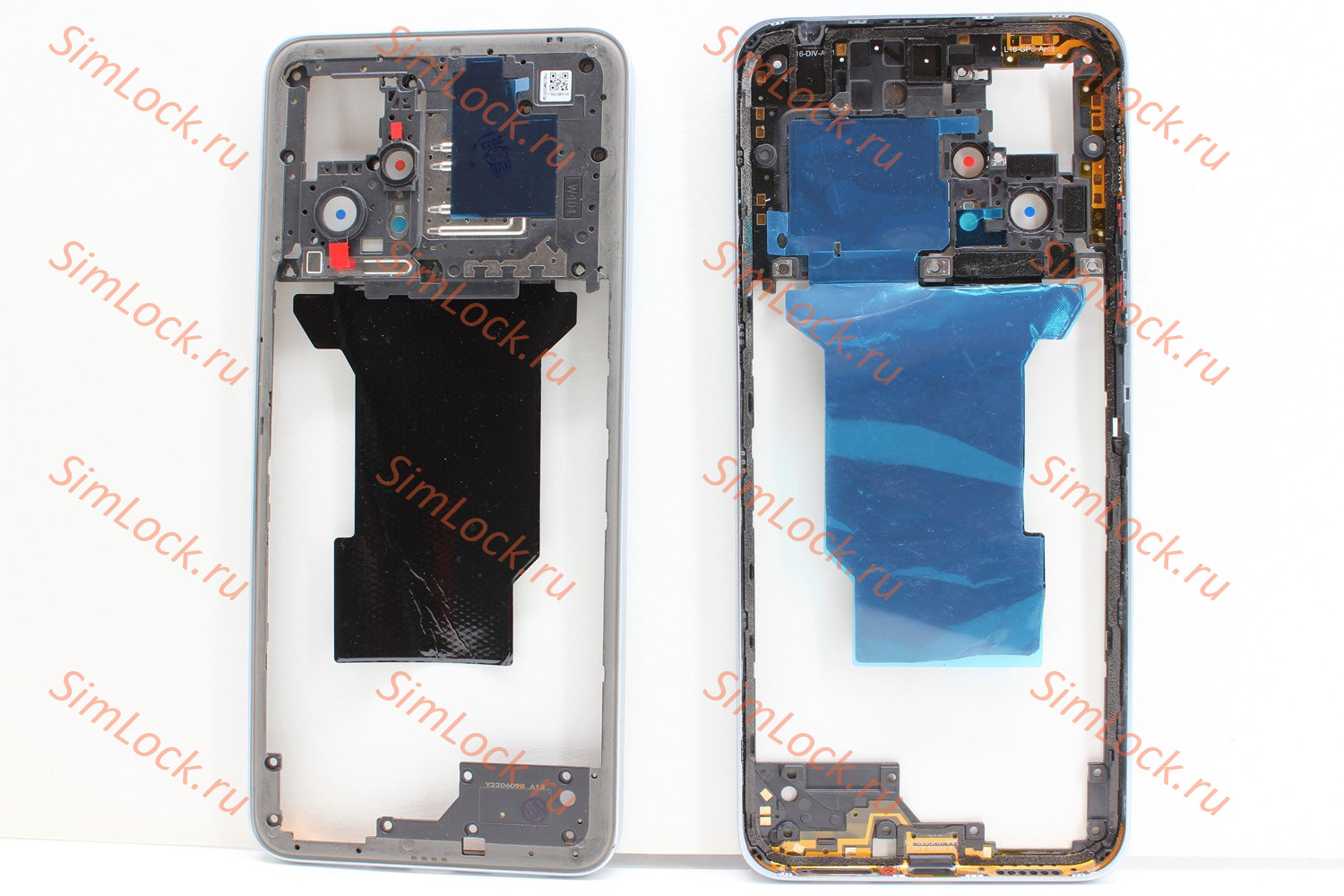 Средняя часть корпуса Xiaomi Poco X4 GT (22041216G), серебристый, оригинал с разбора