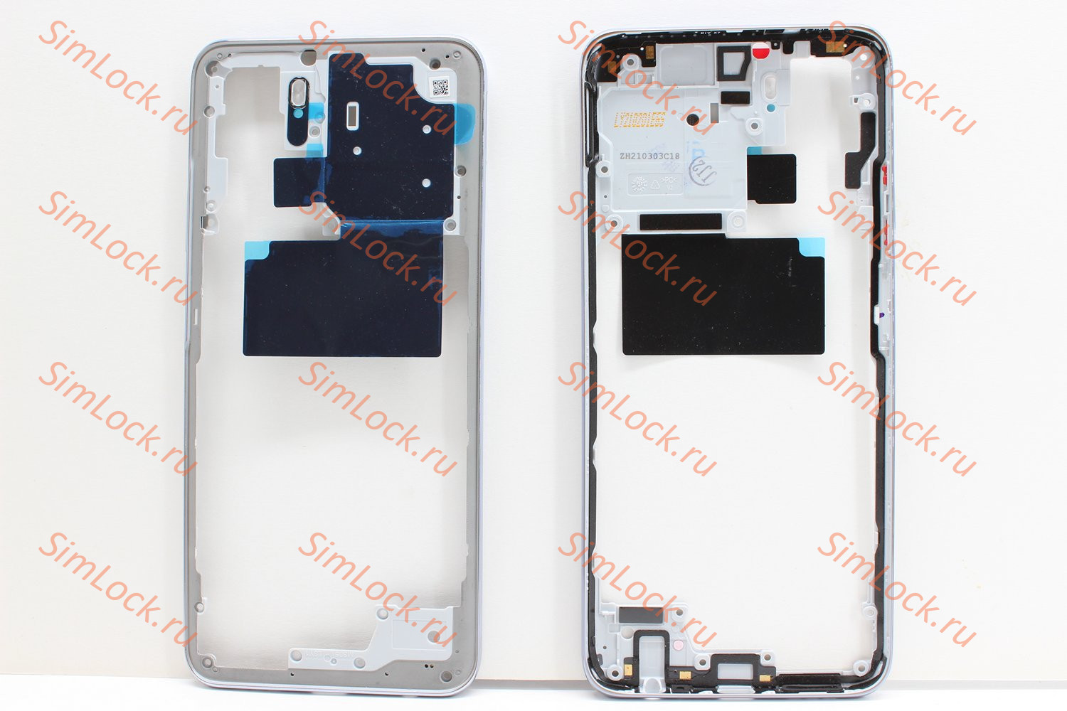 Средняя часть корпуса Xiaomi Redmi Note 10, Note 10S, Poco M5S, серебро (белый), К-1 (M2101K7AG M2101K7BG 2207117BPG)