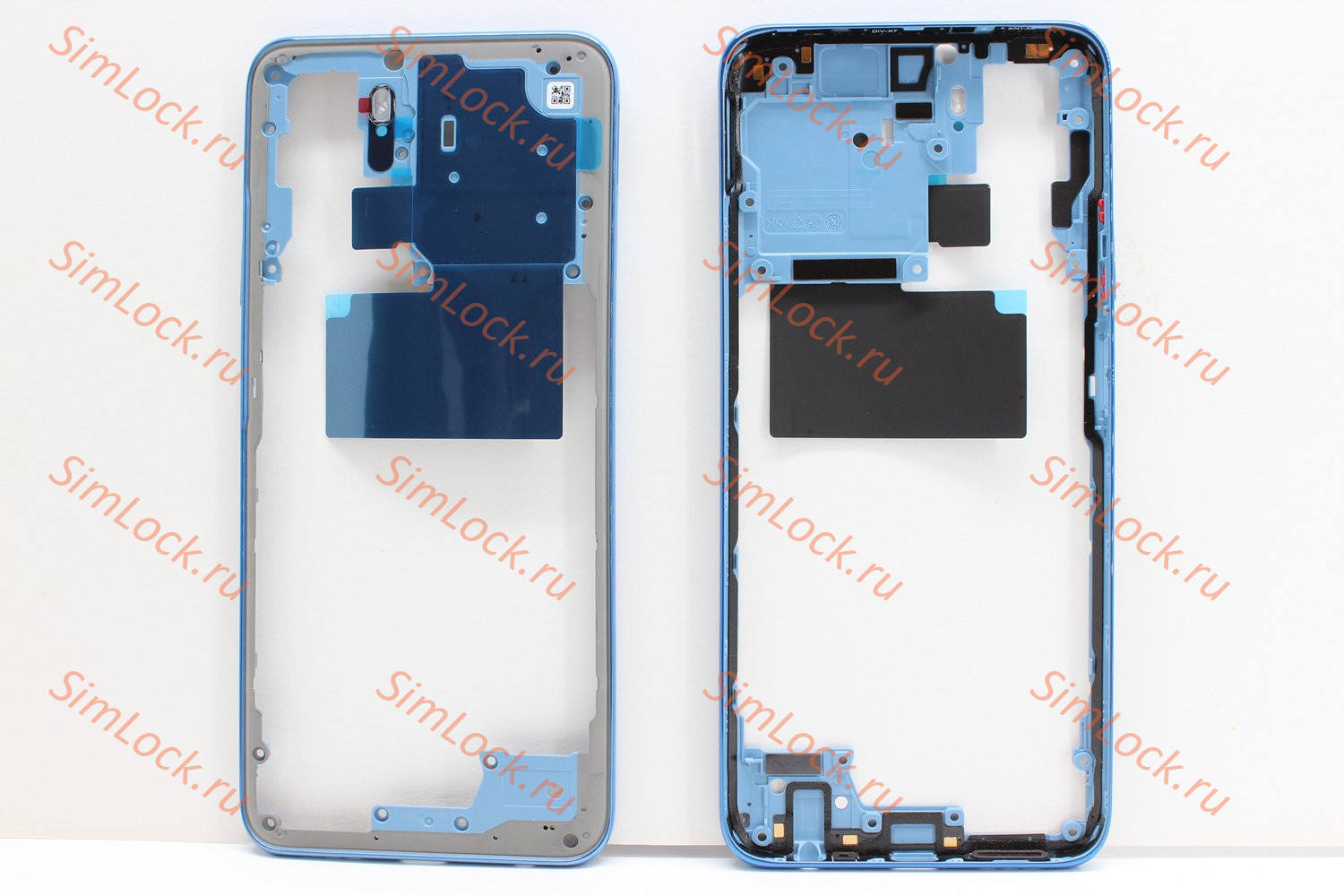 Средняя часть корпуса Xiaomi Redmi Note 10, Note 10S, Poco M5S, синий, К-1 (M2101K7AG M2101K7BG 2207117BPG)