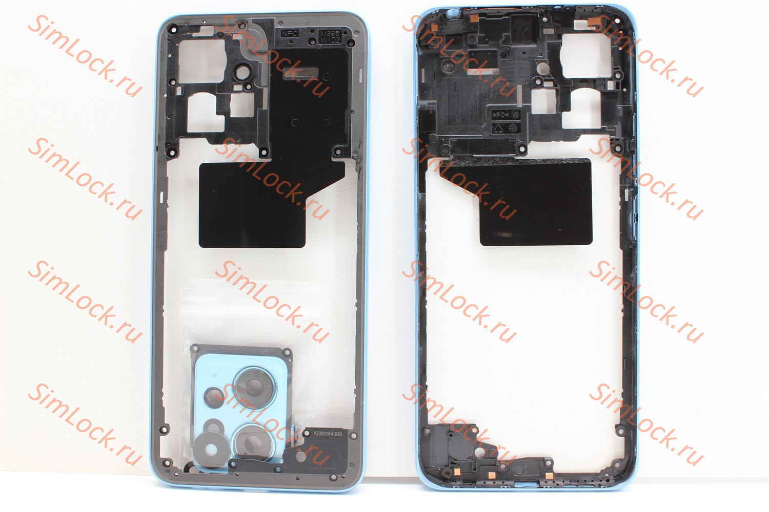 Средняя часть корпуса Xiaomi Redmi Note 12 4G (23021RAA2Y), голубой, К-2