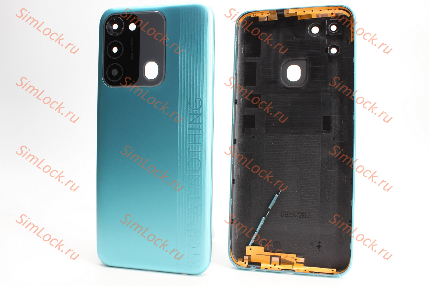 Задняя крышка Tecno Spark 8C (KG5N), Go 2022 (KG5), голубой (бирюзовый), К-2